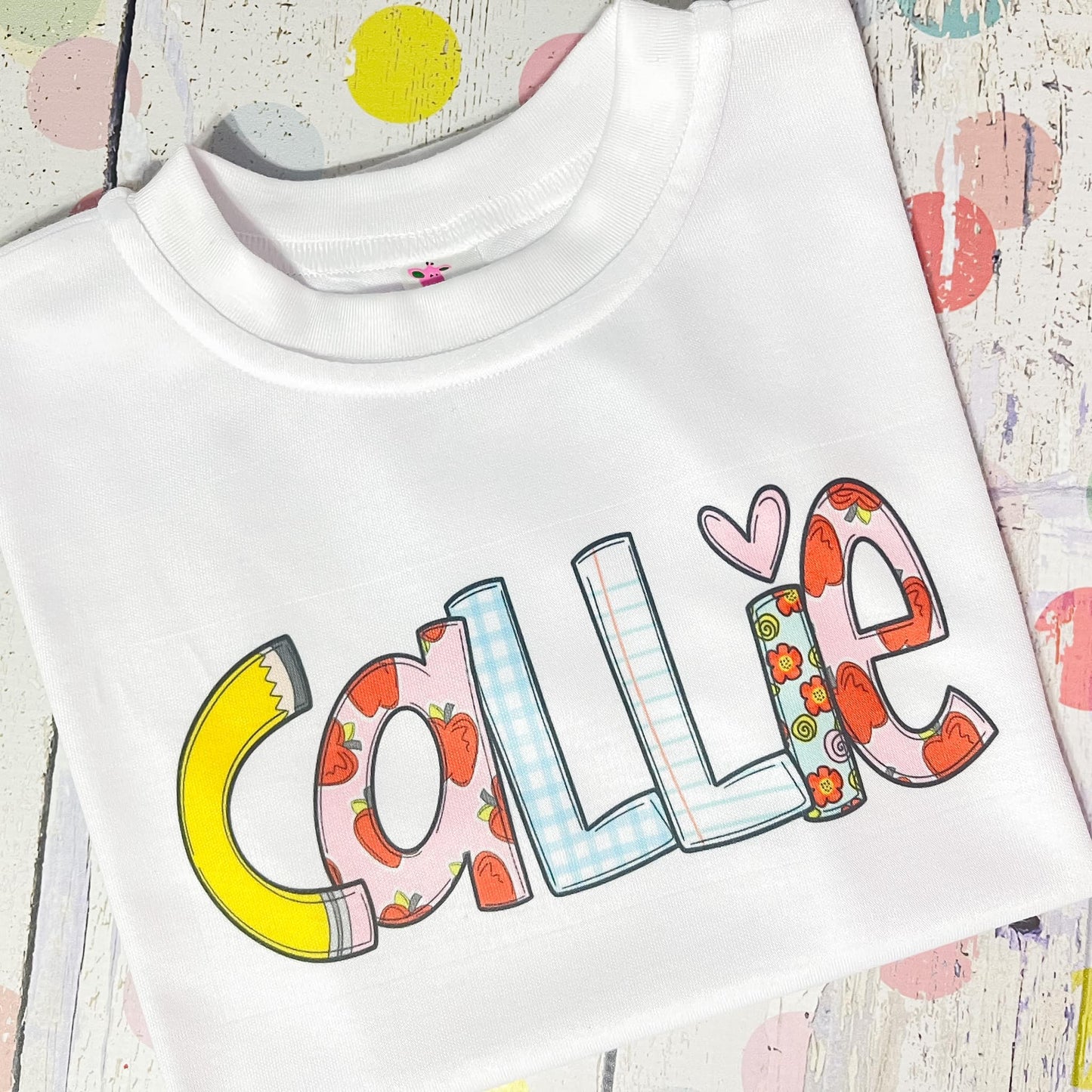 School Print Name Tee - Floral
