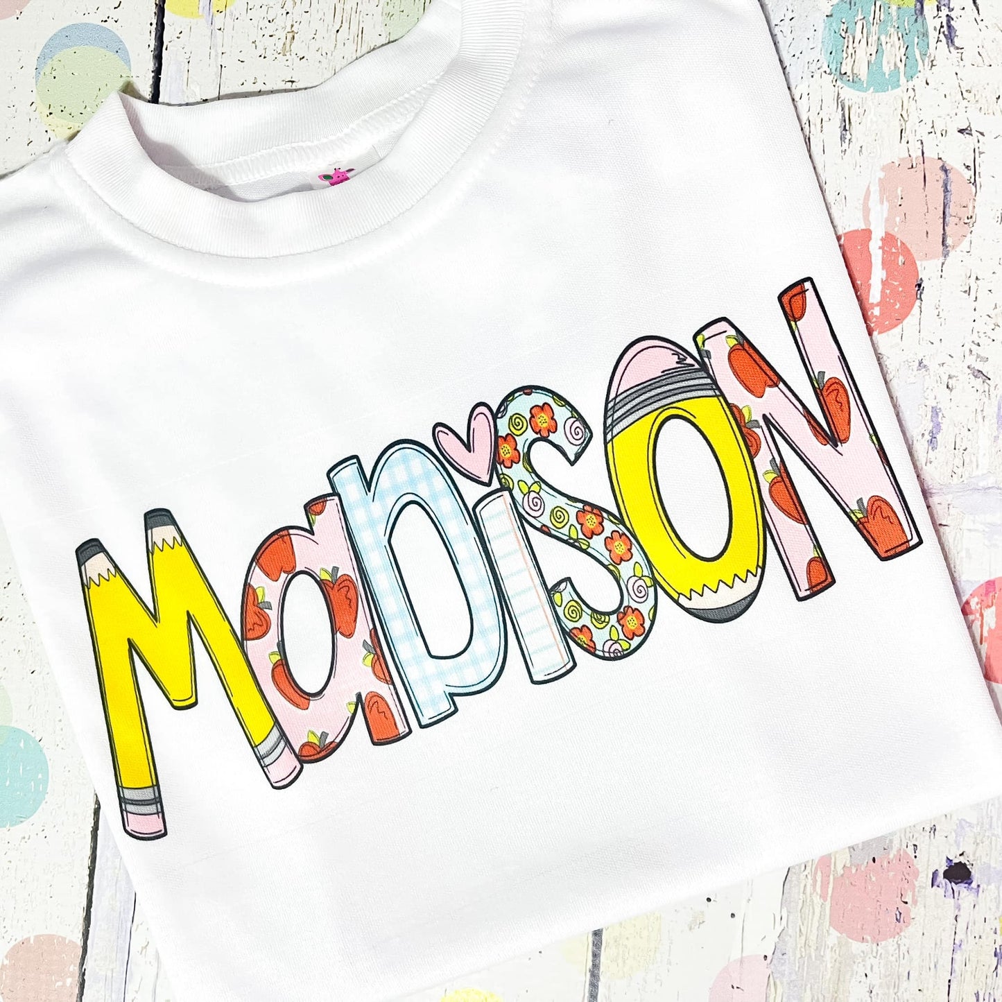 School Print Name Tee - Floral