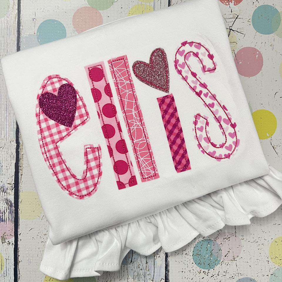 Valentines Name Shirt - Applique