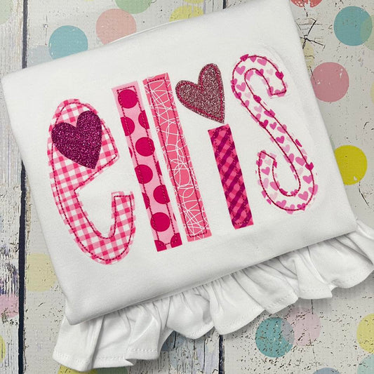 Valentines Name Shirt - Applique
