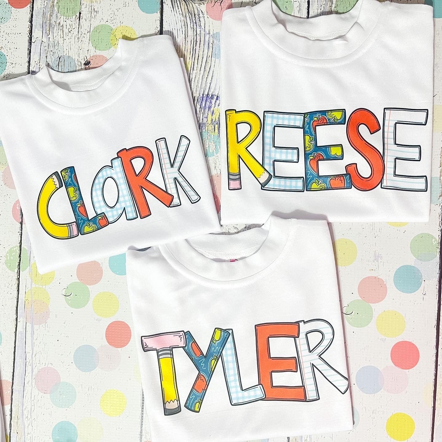 School Print Name Tee
