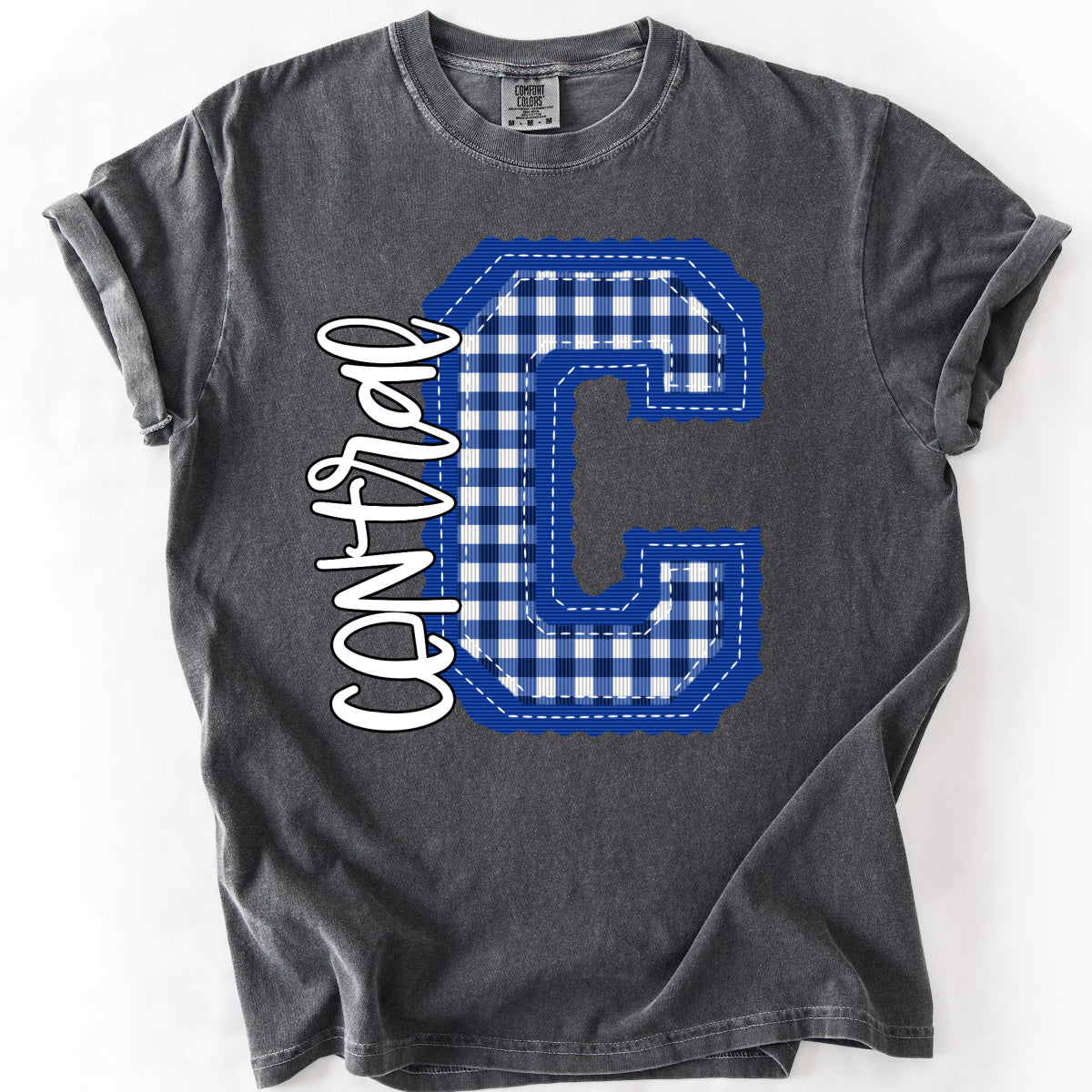 Gingham Letterman Shirt Comfort Color Pepper