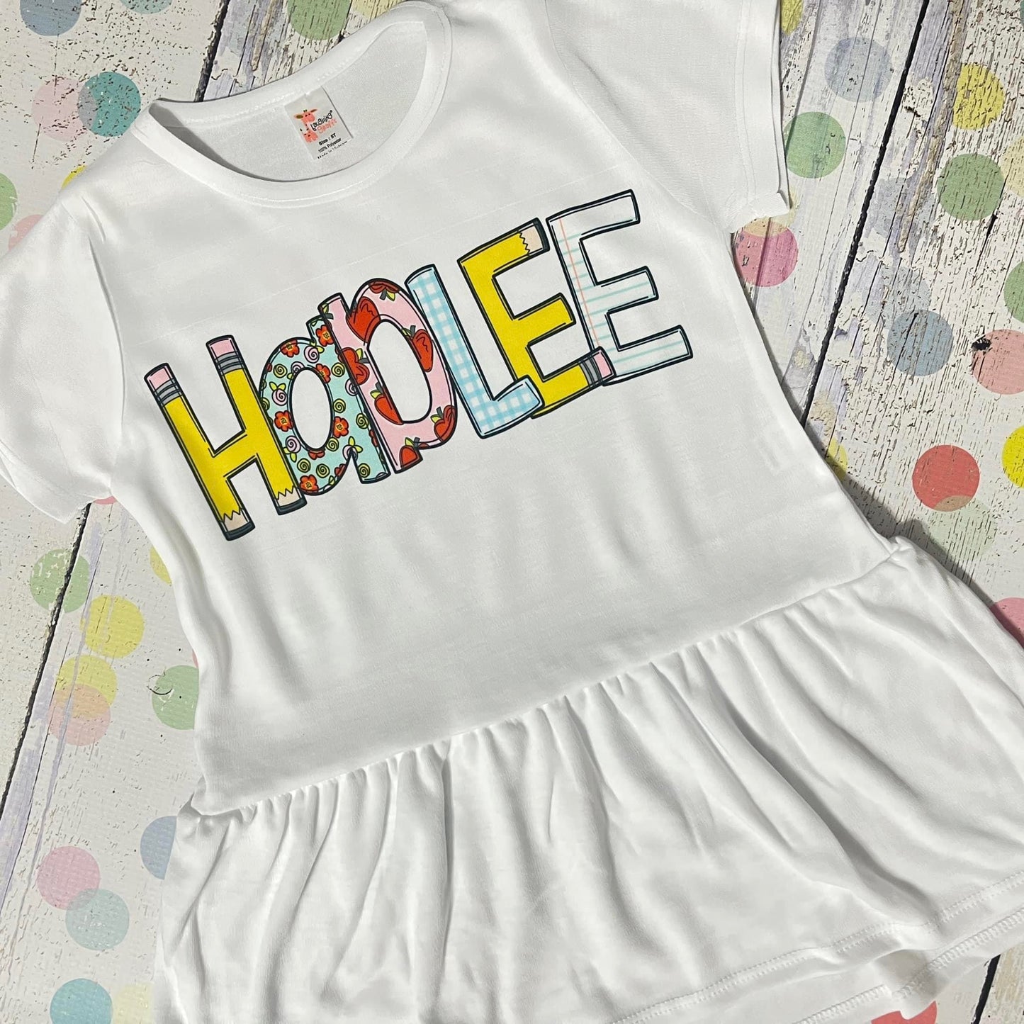 School Print Name Tee - Floral
